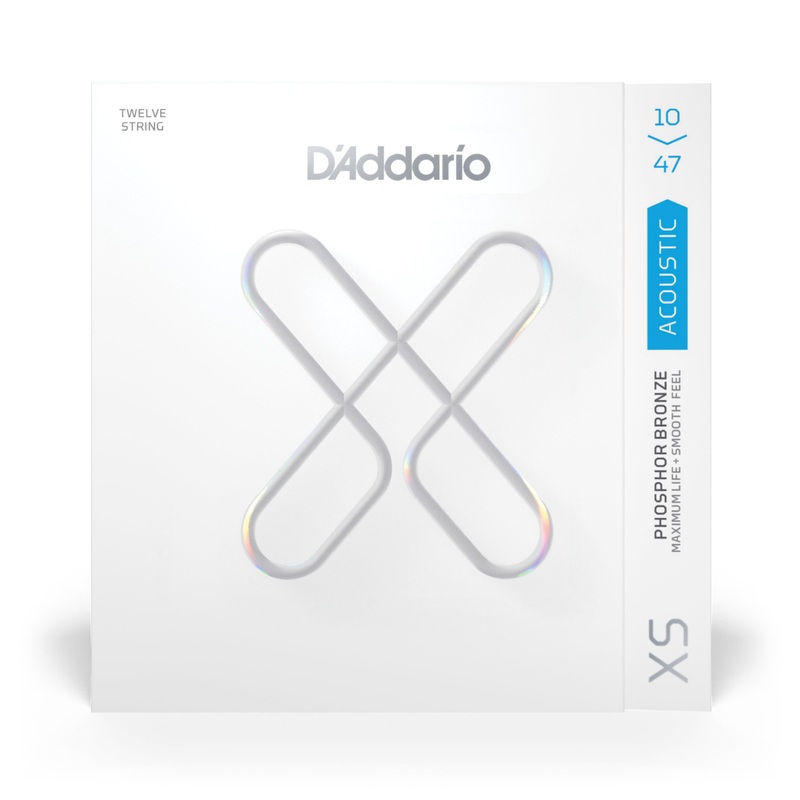 D'Addario XSAPB1047-12 10-47 12-String Extra Light, XS Coated Phosphor Bronze - ULT975560814540