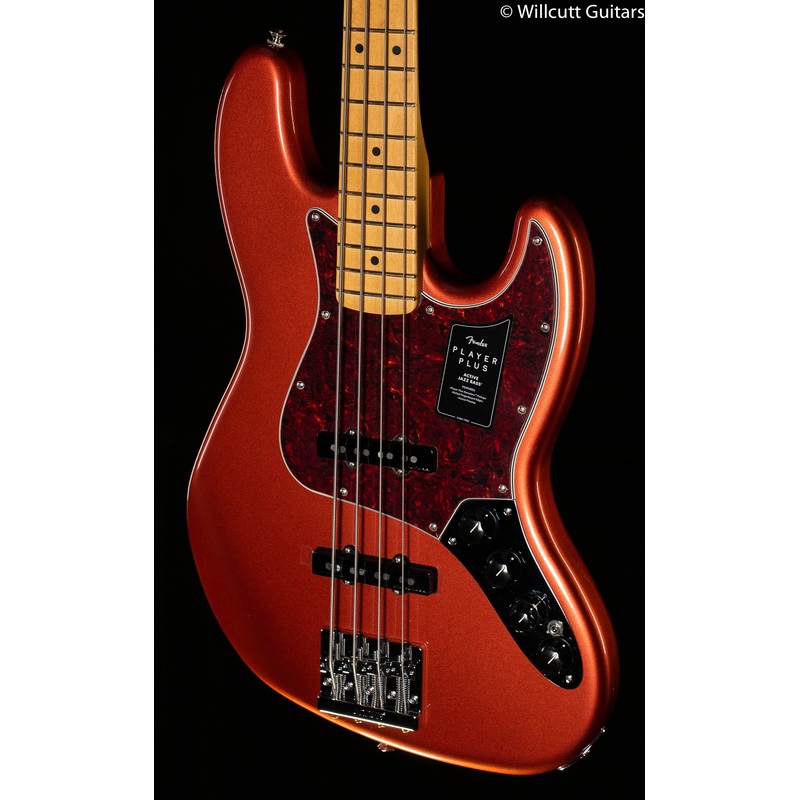 Fender Player Plus Jazz Bass Aged Candy Apple Red Maple Fingerboard Bass Guitar - ULT975560814257