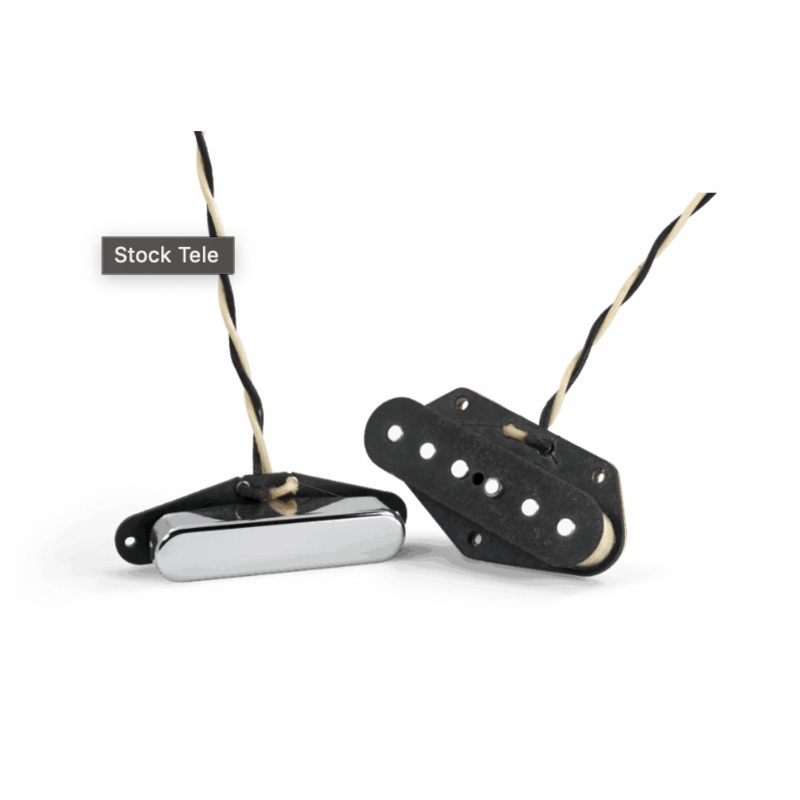 Fralin Vintage Hot Tele Set w/ Flat Stagger, Raw Nickel Cover, and Black String Wrap - ULT975560813960