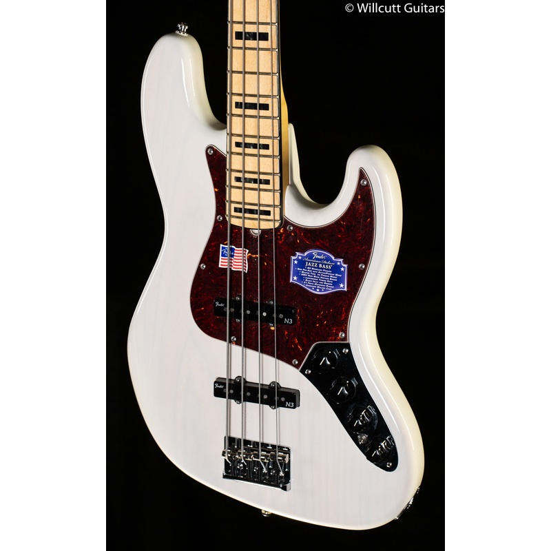 Fender American Deluxe Jazz Bass Ash Maple Fingerboard White Blonde - ULT975560813441