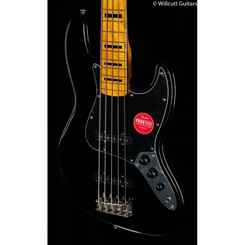 Squier Classic Vibe '70s Jazz Bass V, Maple Fingerboard, Black Bass Guitar - ULT975560813439