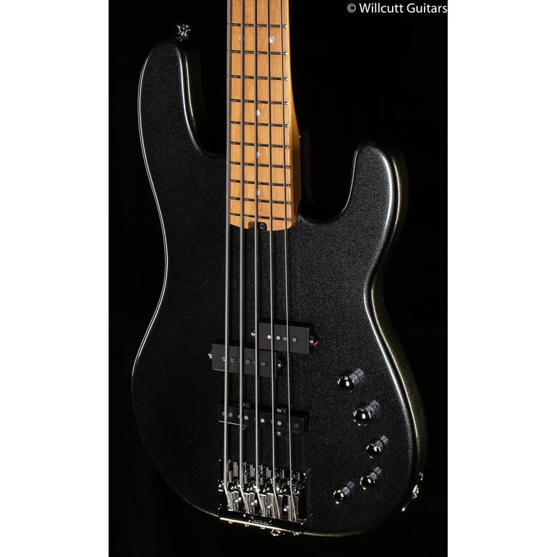 Charvel Pro-Mod San Dimas Bass PJ V Caramelized Maple Fingerboard Metallic Black Bass Guitar - ULT975560812929