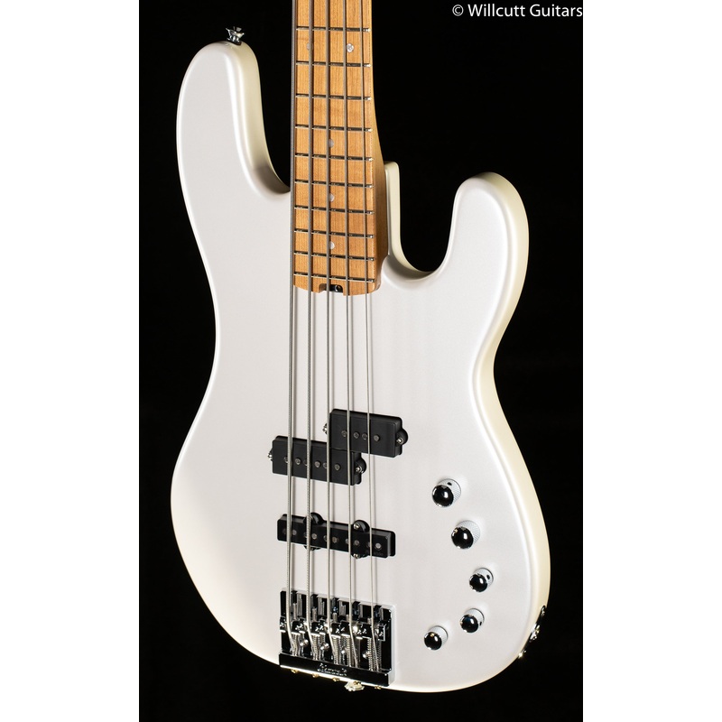 Charvel Pro-Mod San Dimas Bass PJ V Platinum Pearl Bass Guitar - ULT975560813075