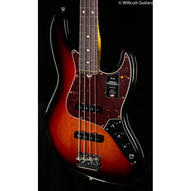 Fender American Professional II Jazz Bass, Rosewood Fingerboard, 3-Color Sunburst (302) Bass Guitar - ULT975560812474
