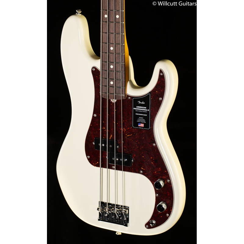 Fender American Professional II Precision Bass, Rosewood Fingerboard, Olympic White (955) Bass Guitar - ULT975560812475