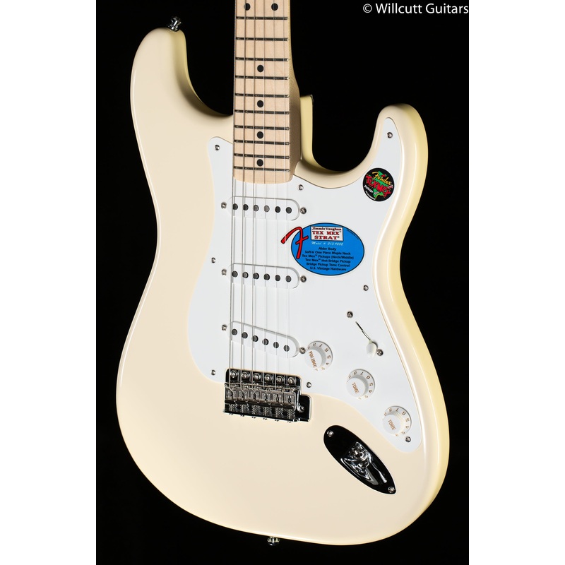 Fender  Jimmie Vaughan Tex-Mex Strat Maple Fingerboard Olympic White (010) - ULT975560812682