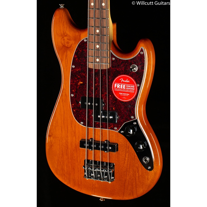 Fender Player Mustang Bass PJ Pau Ferro Aged Natural (671) Bass Guitar - ULT975560812526