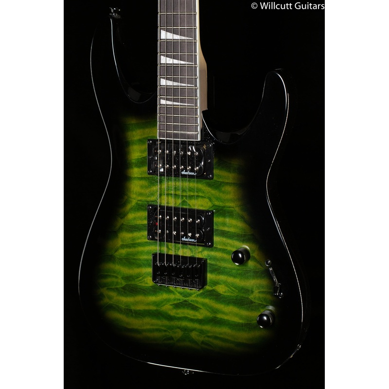Jackson JS Series Dinky Arch Top JS32Q DKA HT Amaranth Fingerboard Transparent Green Burst (310) - ULT975560812554