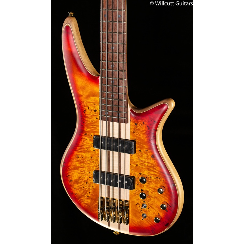 Jackson Pro Series Spectra Bass SBP V Caramelized Jatoba Fingerboard Transparent Cherry Burst Bass Guitar (257) - ULT975560812426