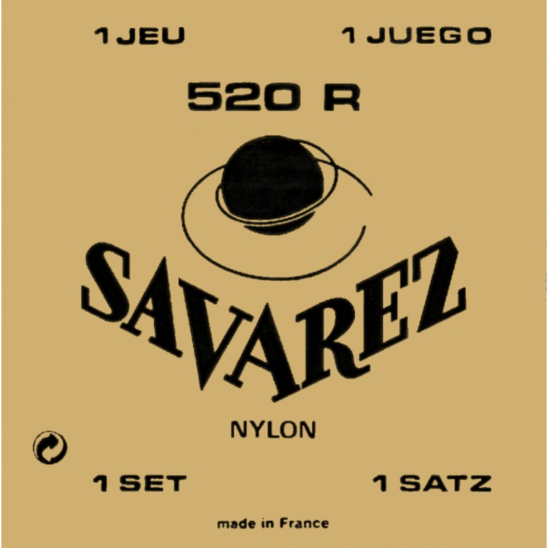Savarez 520R Classical Traditional Normal/High Tension Set, .028 - .042, Red Card, Nylon Treble/Wound Bass - ULT975560812698