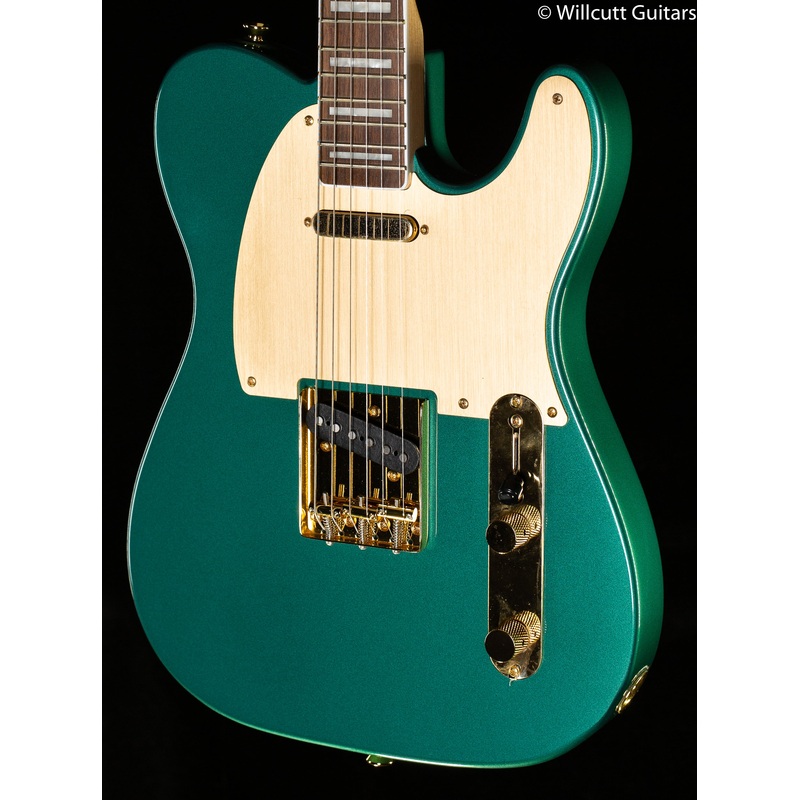 Squier 40th Anniversary Telecaster, Gold Edition, Laurel Fingerboard, Gold Anodized Pickguard, Sherwood Green Metallic - ULT975560812712