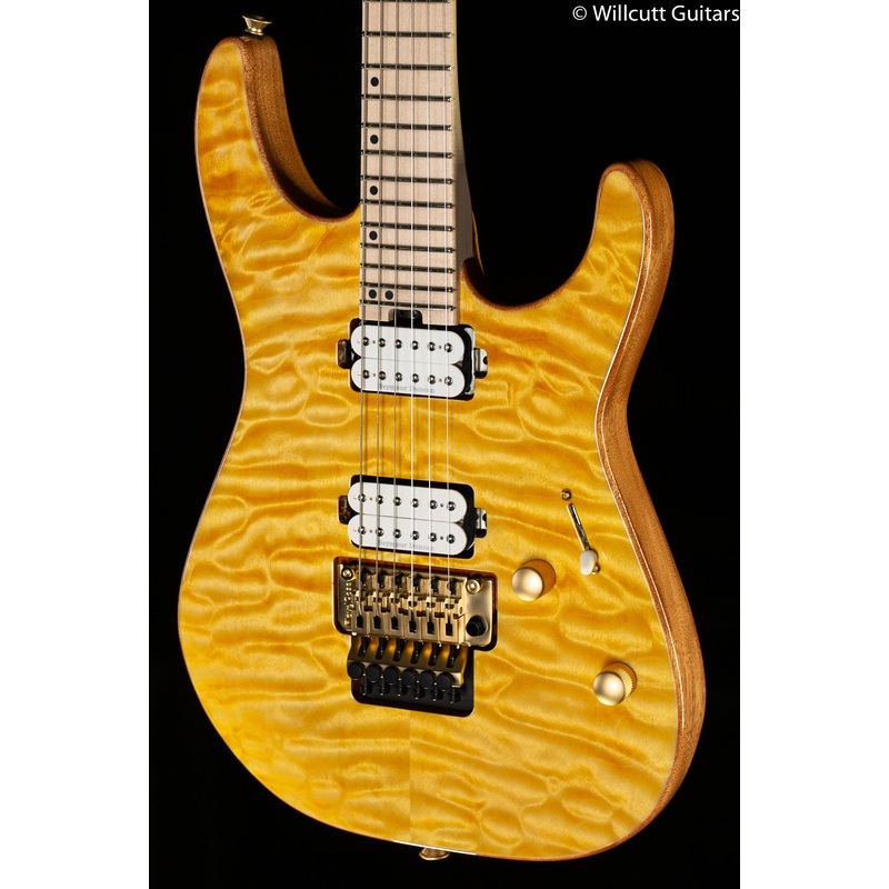 Charvel Pro-Mod DK24 HH FR M Mahogany with Quilt Maple Dark Amber (745) - ULT975560812251