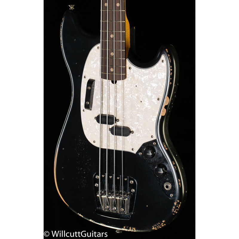 Fender JMJ Road Worn Mustang Bass Black (985) Bass Guitar - ULT975560812159