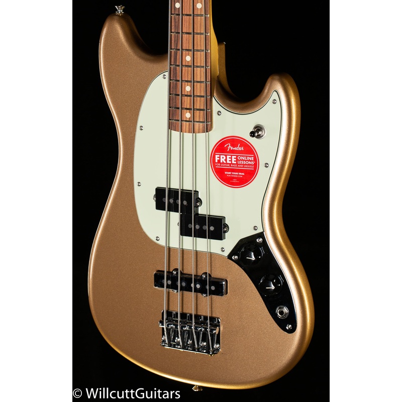 Fender Player Mustang Bass PJ Pau Ferro Fingerboard Firemist Gold (375) Bass Guitar - ULT975560812154