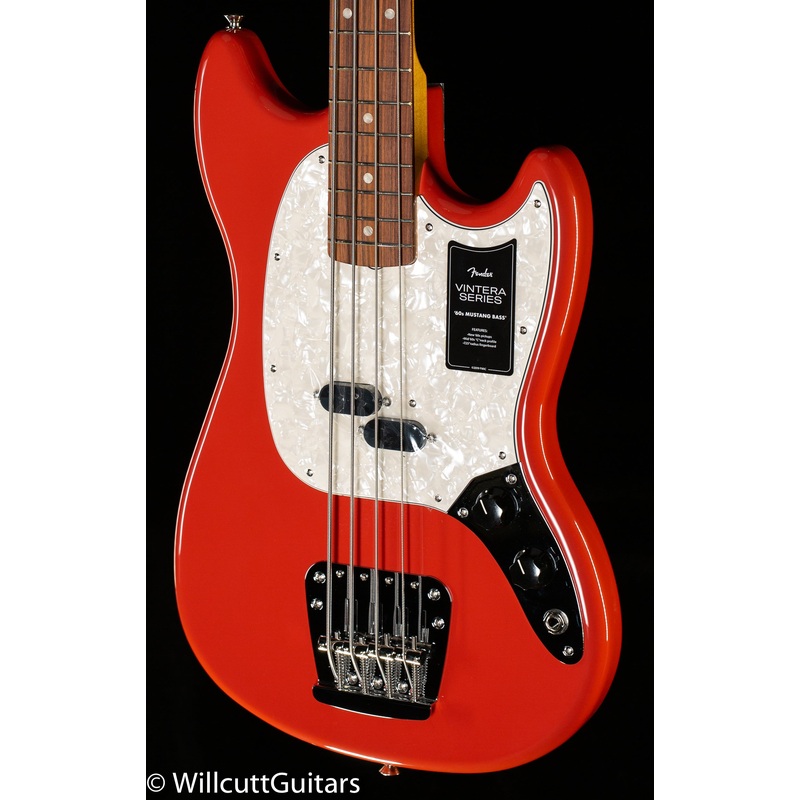 Fender Vintera '60s Mustang Bass Pau Ferro Fingerboard Fiesta Red (992) Bass Guitar - ULT975560812160