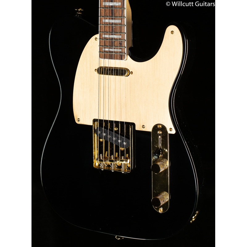Squier 40th Anniversary Telecaster, Gold Edition, Laurel Fingerboard, Gold Anodized Pickguard, Black (065) - ULT975560812052