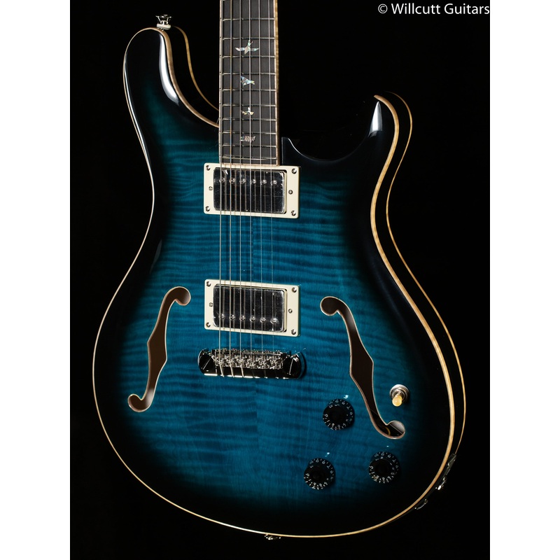 PRS SE Hollowbody II Piezo, Maple top Peacock Blue Smokeburst (415) - ULT975560811732