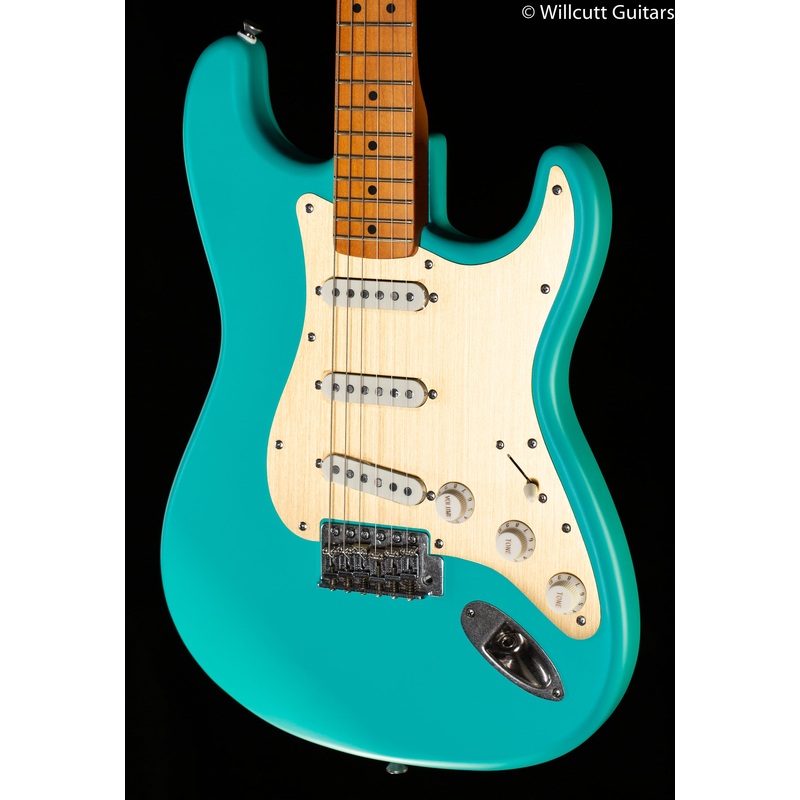 Squier 40th Anniversary Stratocaster Vintage Edition Maple Fingerboard Satin Sea Foam Green (454) - ULT975560811122