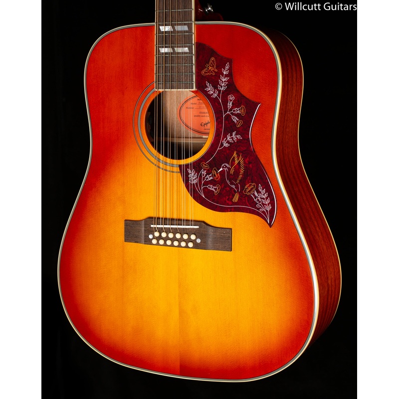Epiphone Hummingbird 12-String All Solid Wood Fishman Sonitone Aged Cherry Sunburst Gloss (101) - ULT975560810351