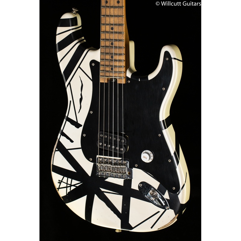 EVH Striped Series '78 Eruption White with Black Stripes Relic (759) - ULT975560810573