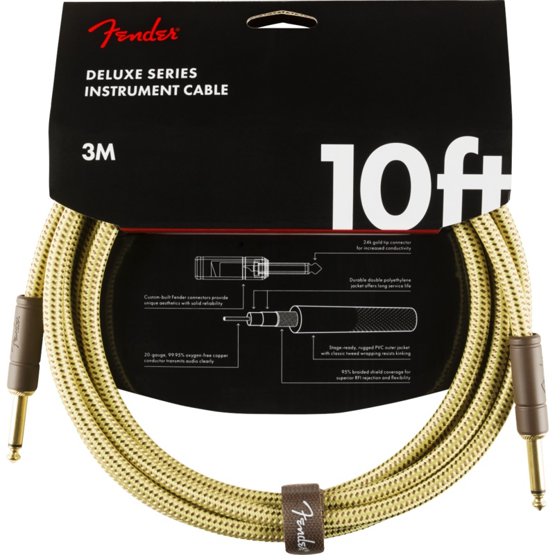 Fender Deluxe Series Instrument Cable, 10' Tweed - ULT975560810626