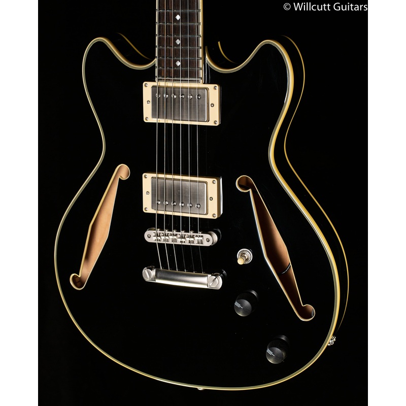 D'Angelico Excel Mini DC Tour Collection Solid Black (193) - ULT975560810227
