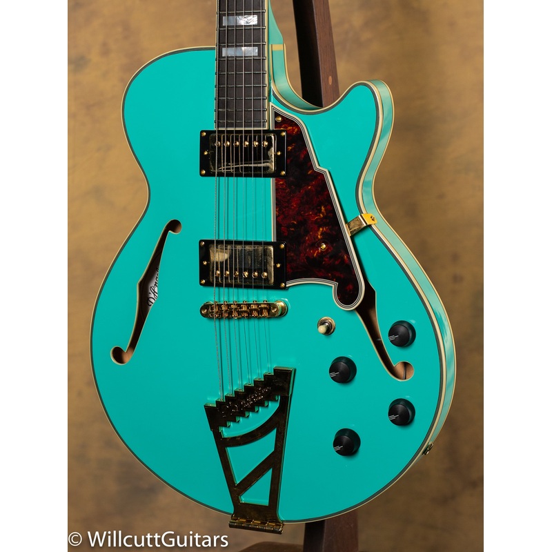 D'Angelico Excel SS Semi-Hollow Stairstep Tailpiece Surf Green - ULT975560809790