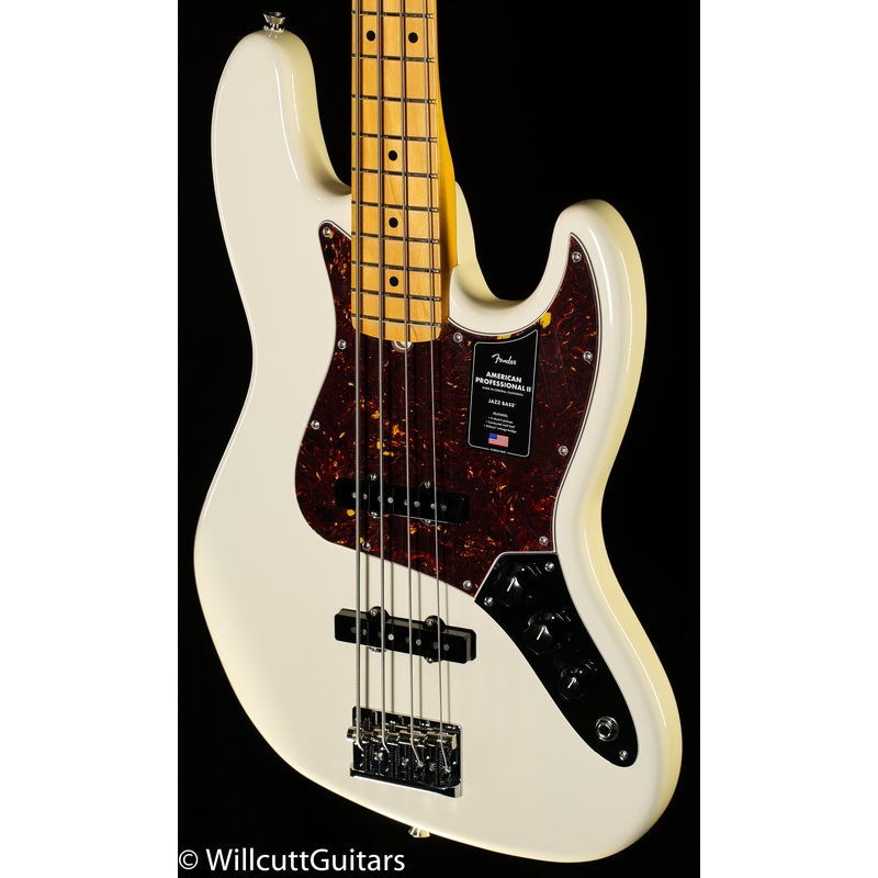 Fender American Professional II Jazz Bass Maple Fingerboard Olympic White (551) - ULT975560809901