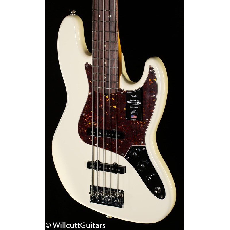 Fender American Professional II Jazz Bass V Rosewood Fingerboard Olympic White (319) - ULT975560809576