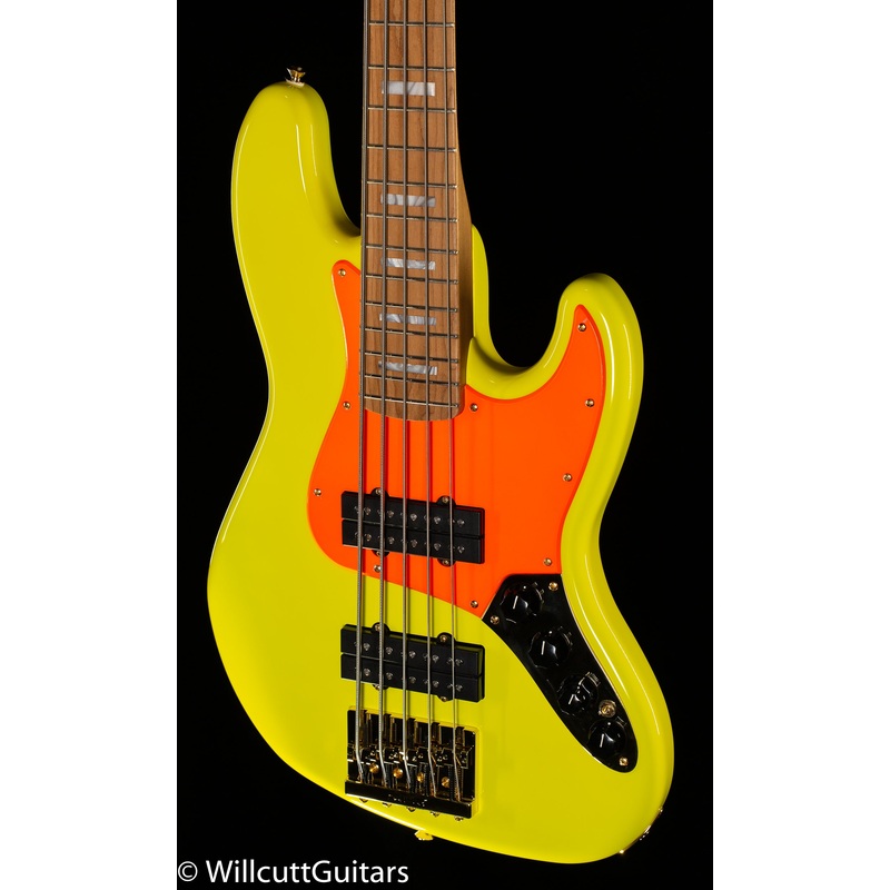 Fender MonoNeon Jazz Bass V Maple Fingerboard Neon Yellow (395) - ULT975560809123