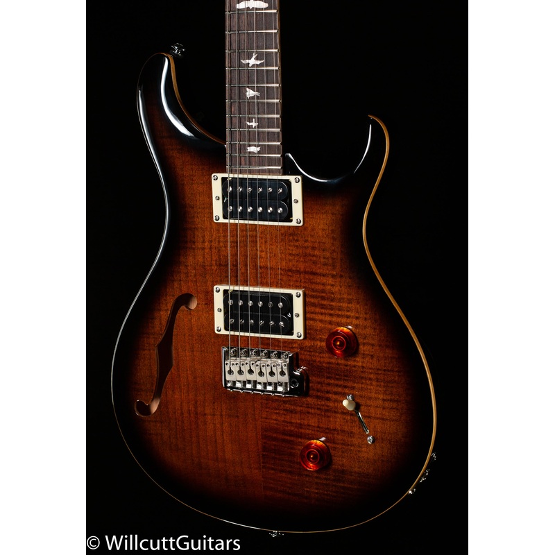 PRS SE Custom 22 Semi-Hollow Black Gold Sunburst (900) - ULT975560809214