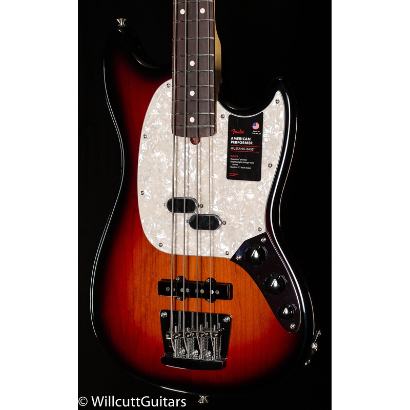 Fender American Performer Mustang Bass Rosewood Fingerboard 3-Color Sunburst (534) - ULT975560808817
