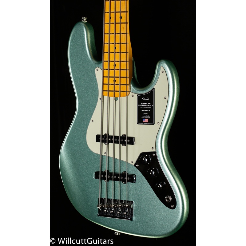 Fender American Professional II Jazz Bass V Maple Fingerboard Mystic Surf Green (397) - ULT975560808871