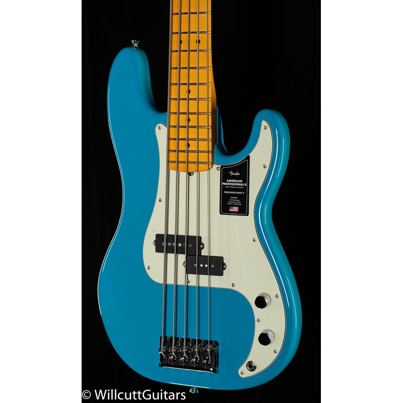 Fender American Professional II Precision Bass V Maple Fingerboard Miami Blue (085) - ULT975560808870