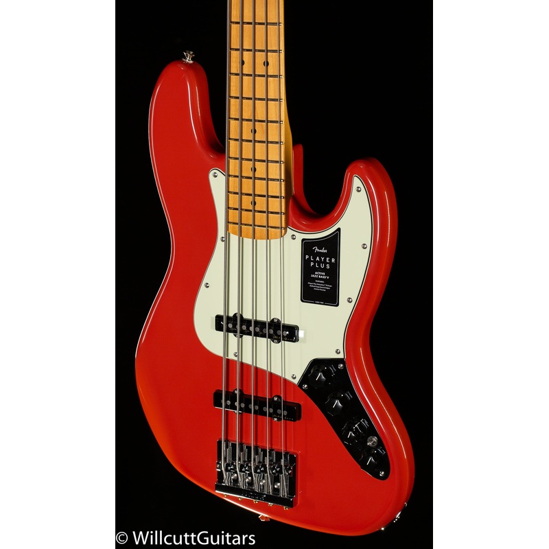 Fender Player Plus Jazz Bass V Maple Fingerboard Fiesta Red (490) - ULT975560808942