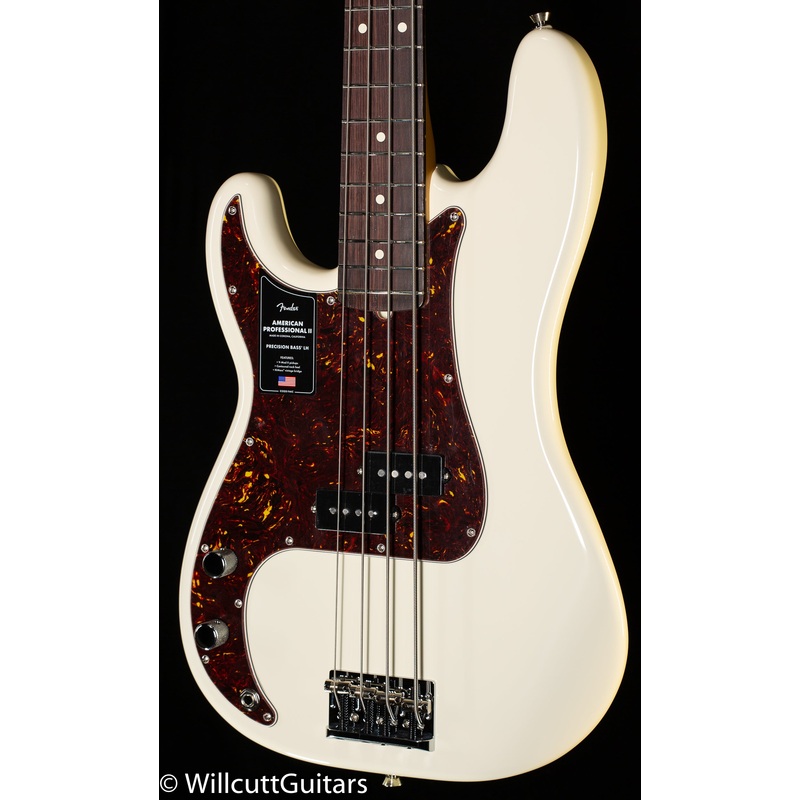 Fender American Professional II Precision Bass  Rosewood Fingerboard Olympic White Lefty (803) - ULT975560808264