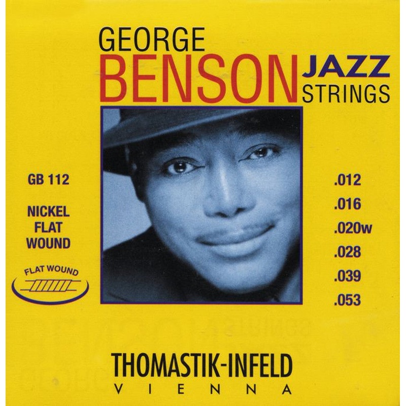Thomastik-Infeld GB112 George Benson Flatwound Jazz Guitar Strings - .012-.053 Medium-Light - ULT975560808102