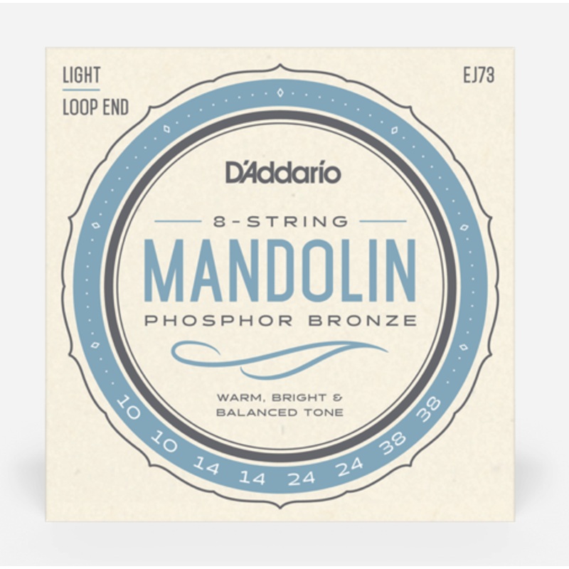 D'Addario EJ73 10-38 Mandolin, Phosphor Bronze - ULT975560807894