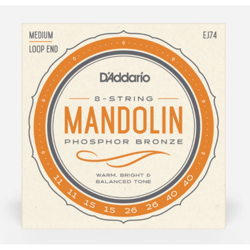 D'Addario EJ74 11-40 Mandolin, Phosphor Bronze - ULT975560807895