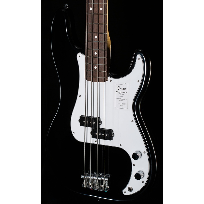 Fender Standard Precision Bass Laurel Fingerboard White Pickguard, Black (802) - ULT975560807145