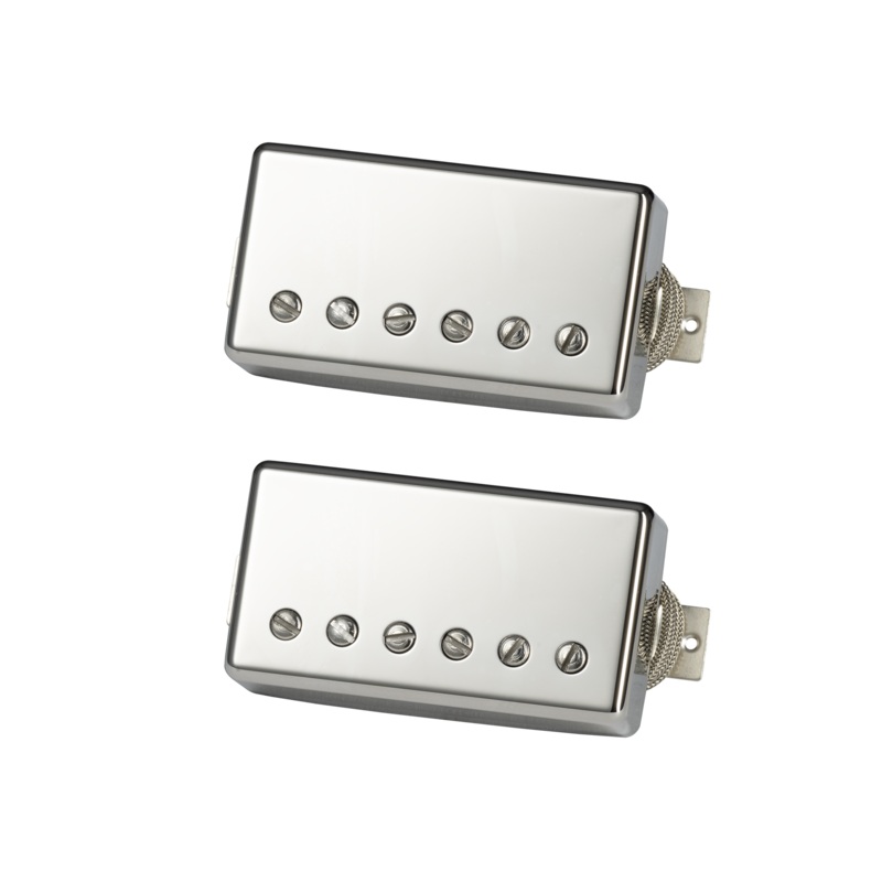 Gibson Kirk Hammett Greenybucker set (Double black, Nickel cover, Unpotted, Rhythm pickup reverse polarity, T: 8.7k, R: 8.3K, Alnico 2) - ULT975560807361