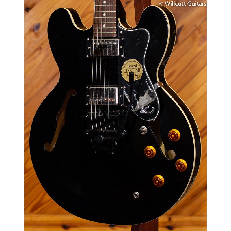 Epiphone Dot Ebony Chrome Hardware w/ Stetsbar Tremolo System DEMO - ULT975560806629