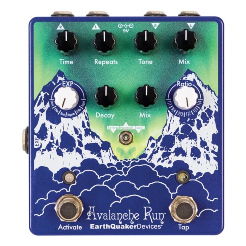 EarthQuaker Devices Limited Edition Aurora Borealis Avalanche Run V2, Stereo Delay/Reverb Effect Pedal w/Tap Tempo
