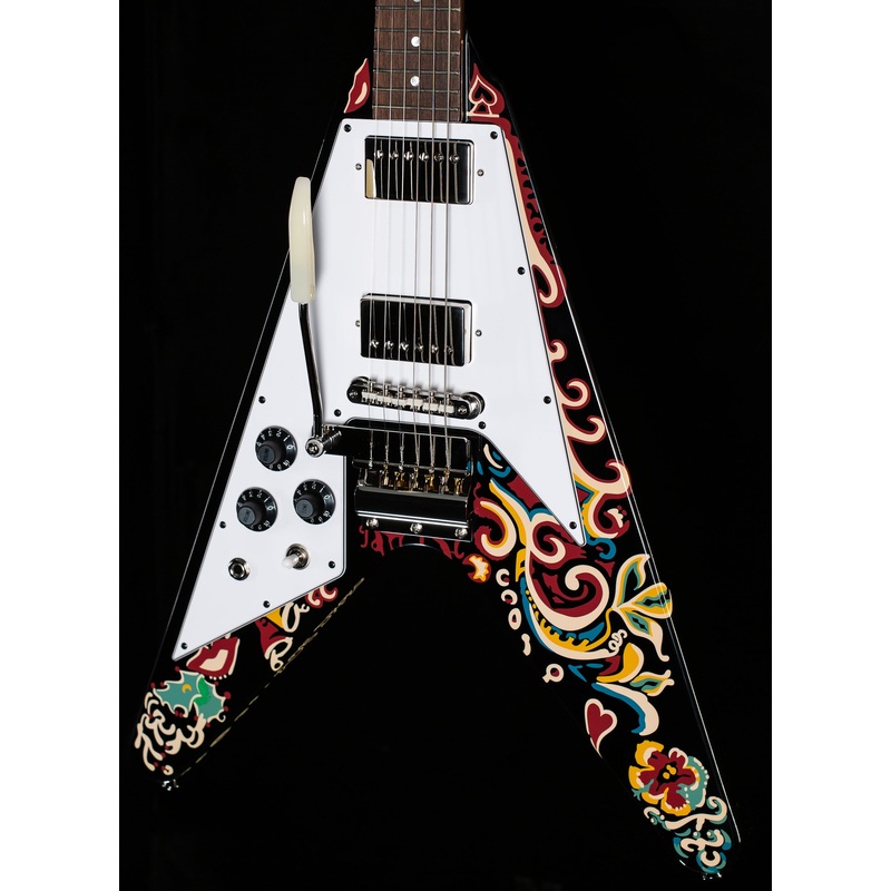 Epiphone Jimi Hendrix "Love Drops" Flying V Ebony Lefty (582) - ULT975560805011