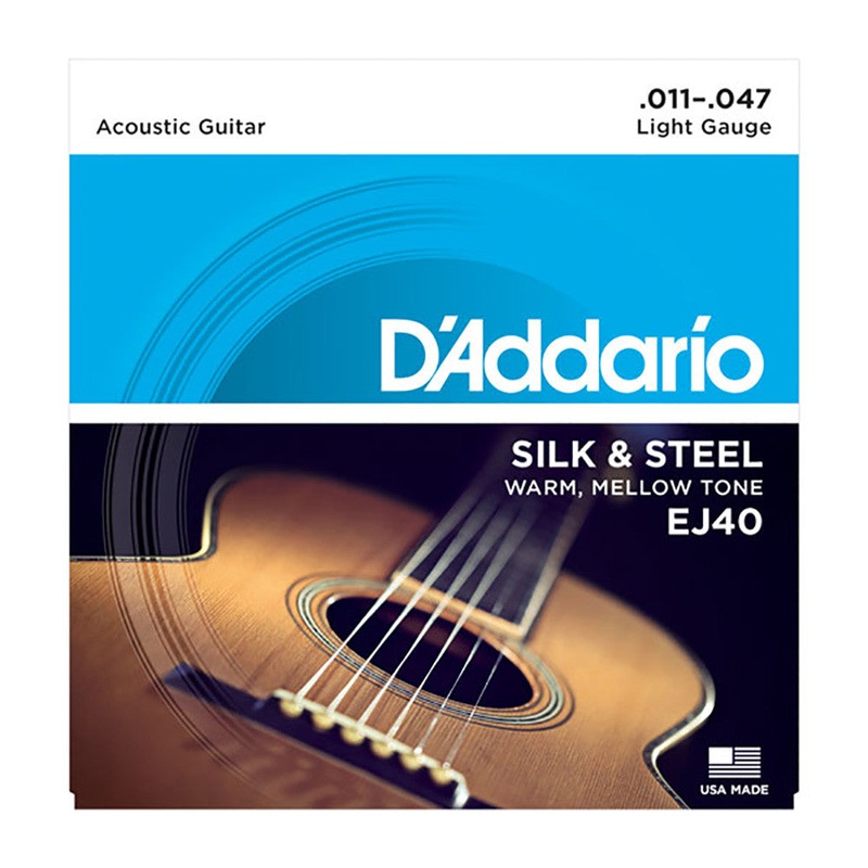 D'Addario 11-47 Light Silk And Steel Folk Acoustic Strings