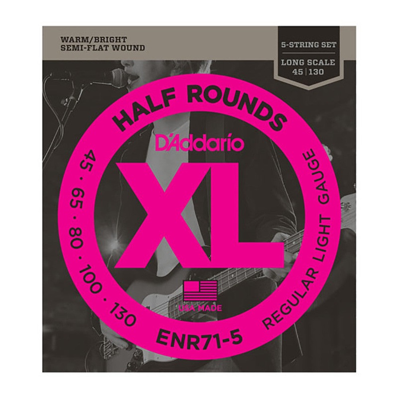 D'Addario 45-130 5-String Half Round Bass Set