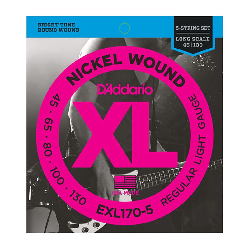 D'Addario 5 String Bass Set 45-130