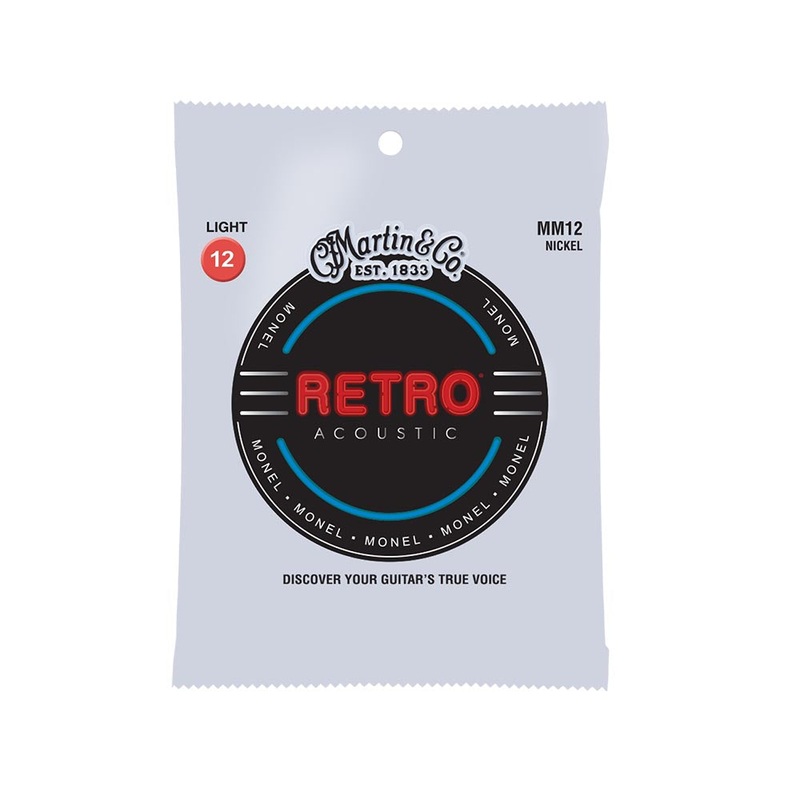 Martin Retro Acoustic Guitar Strings, .12-.54 Light, Monel