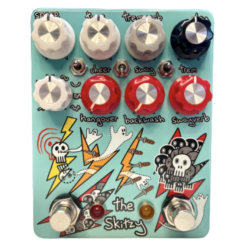 Champion Leccy "The Skitzy" Dual Layered Modulated Reverb Effect Pedal, Seafoam