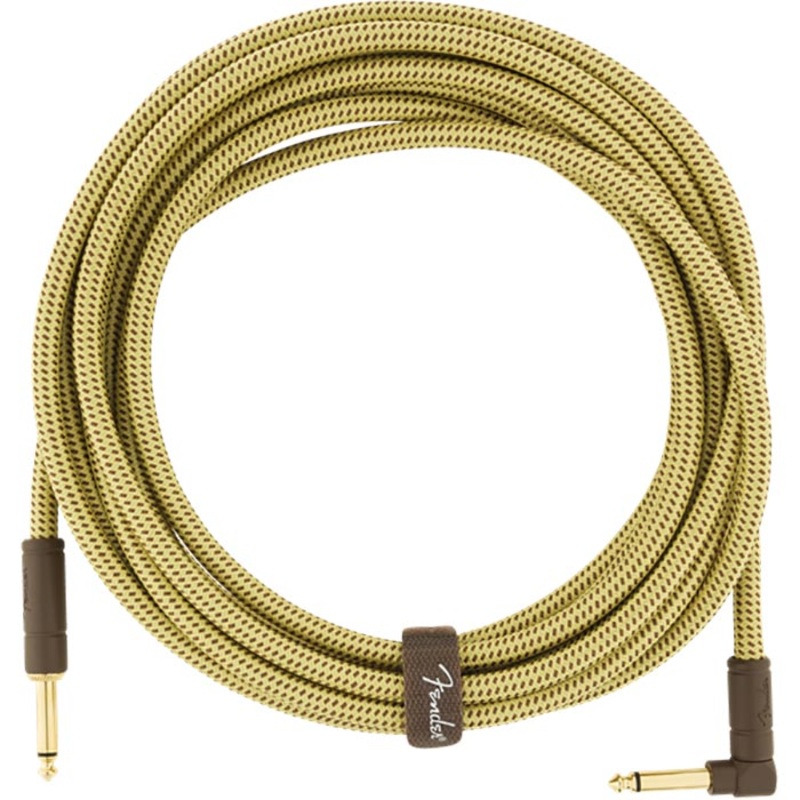 Fender 18.6 Deluxe Series Instrument Cable, Straight/Angle, Tweed